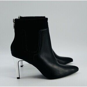 Adrienne Vittadini NETTA ankle boots / booties . Black leather. Size 6 M 4” Heel